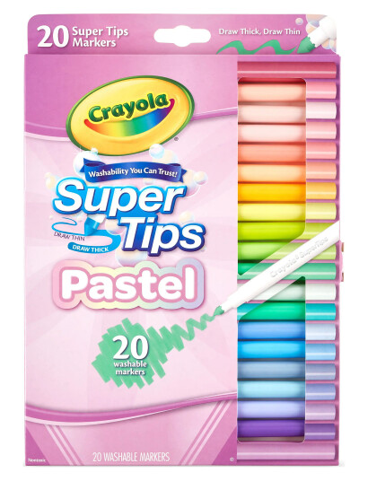 Crayola Crayola 20 Pastel Supertips   Multi/patterned   ONE SIZE