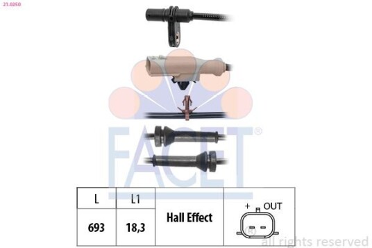 ABS sensor FACET 21.0250 ABS sensor FACET 21.0250