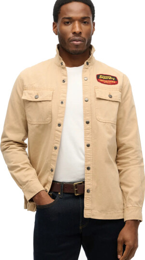 Superdry Patched Canvas Overshirt   Beige   XL