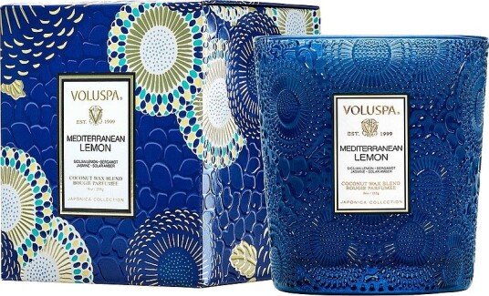 Voluspa Mediterranean Lemon Classic Boxed Candle 60H Blå