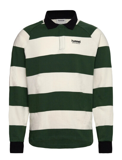 Hummel Hmlloose Striped Polo L/S - Green - XXL Hummel Hmlloose Striped Polo L/S - Green - XXL