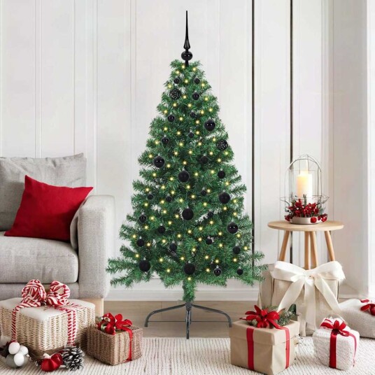  Kunstig Forhåndsopplyst Juletre med 150 LED grønn 150 cm PVC
