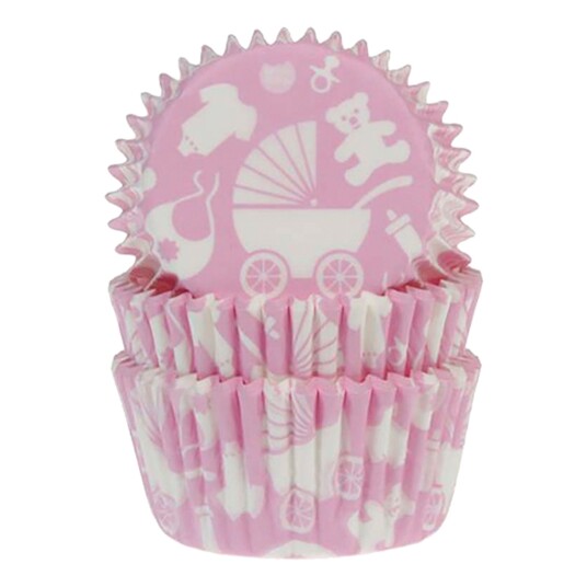 CakeSupplies Muffinsformer Baby Rosa - 50-pakning