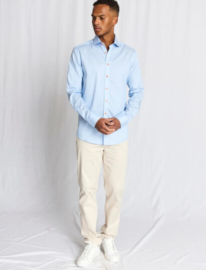 Bruun & Stengade Bs Mollgaard Modern Fit Shirt Blue 39