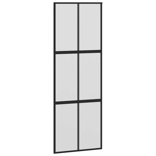 vidaXL Skyvedør med monteringssett svart 90x205 cm herdet glass