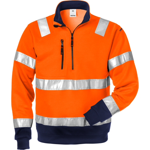 Fristads Sweatshirt 728 Shv, Klass 3 Varsel Orange/marinblå Xl