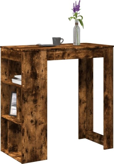 Barbord med stativer røkt eik 102x50x103,5 cm konstruert tre 8721158386472 Barbord med stativer røkt eik 102x50x103,5 cm konstruert tre 8721158386472