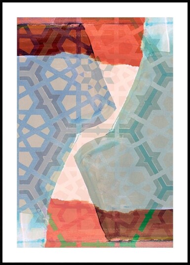 Overlapping Geometric Patterns in Soft Hues Plakat Plakat / 40x50cm