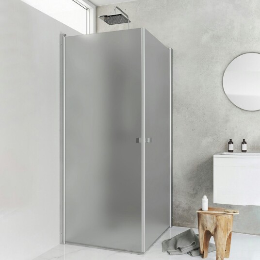 Hafa Igloo Pro Corner Dusjhjørne 70x100 cm, Alu/Frostet glass