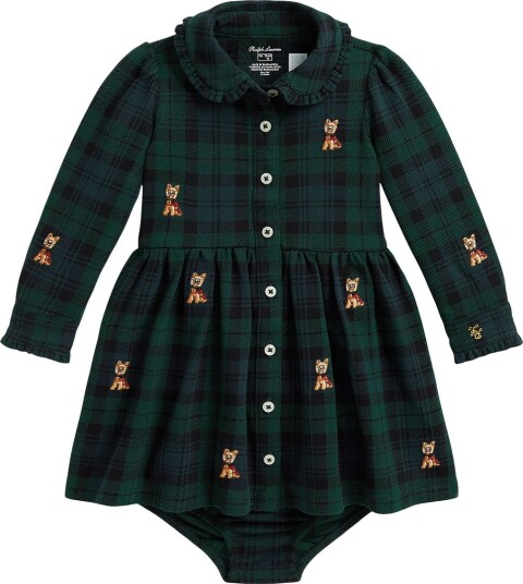 Polo Ralph Lauren Kjole Svartklokke tart Polo Ralph Lauren 1 år (80) Kjole Blå Brun Grønn