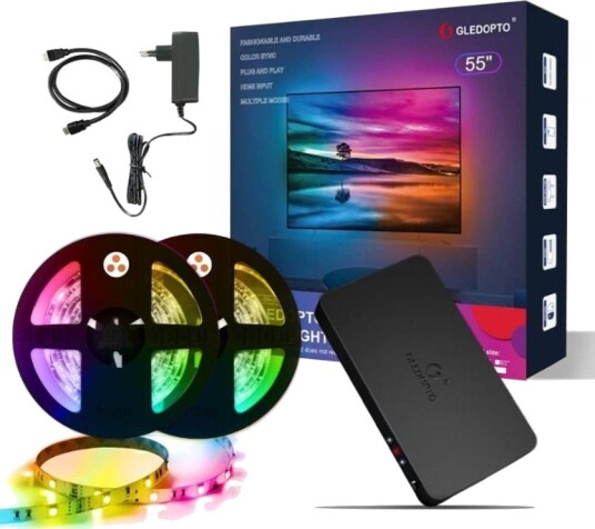 Gledopto Sync Stripe Kit 3.0 RGB Adresserbar TV-Bakgrunnsbelysning