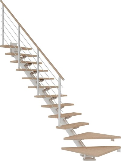Dolle Sydney L trapp Hvit 9016 design hvitoljeret Eik 85 12 Loddret Høyde 240 292cm