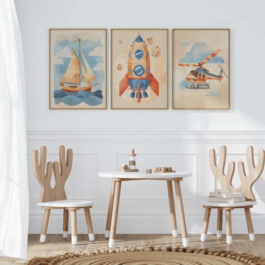 Namly Design Plakat Rom & Luftfart / Sett med 3 POSTERP3PIUG