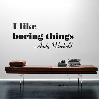 I like boring things wallsticker av Alan Smithee, 65x29 cm I like boring things wallsticker av Alan Smithee, 65x29 cm