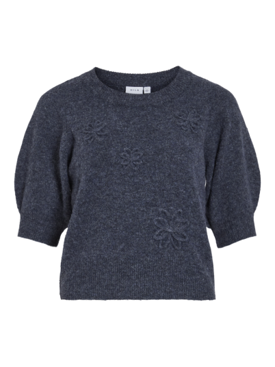 Vila VISEBORA KORTERMET STRIKKET TOPP VINTAGE INDIGO