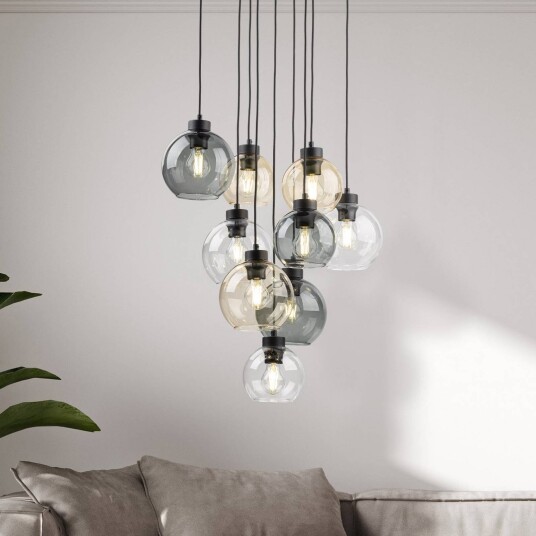 TK Lighting Hengelampe Cubus Mix Ø 58 cm 9 lyskilder flerfarget glass E27 TK Lighting Hengelampe Cubus Mix Ø 58 cm 9 lyskilder flerfarget glass E27