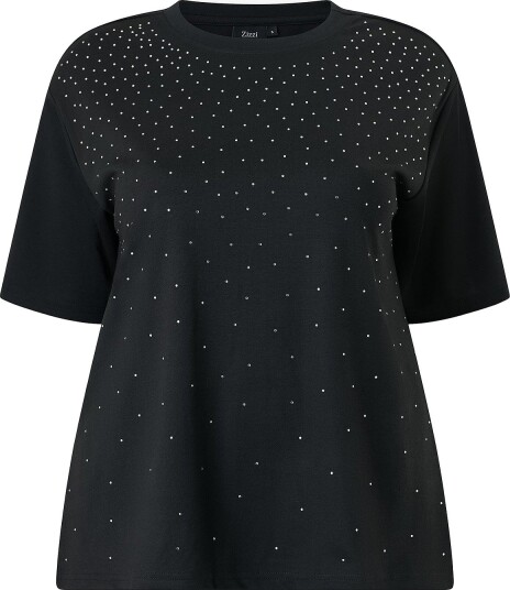 Zizzi Topp Mrikka S/S T Shirt Svart