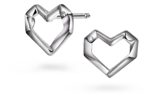 Pan Jewelry Øredobber i 925 sølv med hjerte Pan Jewelry Øredobber i 925 sølv med hjerte