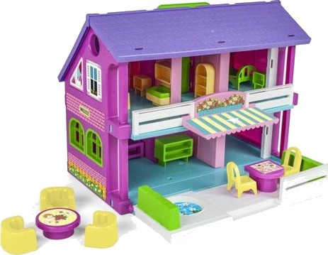 Wader Play House Dukkehus Med Møbler 37 cm Fra 3 År Wader Play House Dukkehus Med Møbler 37 cm Fra 3 År