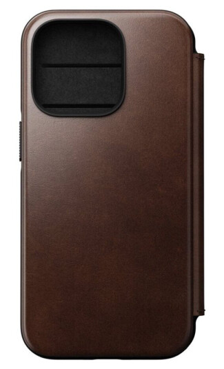 Nomad Iphone 14 Pro Etui Modern Leather Folio Horween Rustic Brown