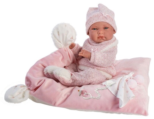 Llorens Nica Babydukke med Lyserød Tøppe 38cm