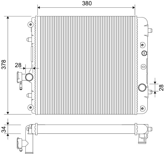 Radiator, motorkjøling VALEO 701867