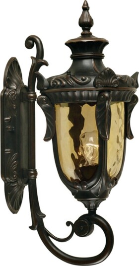 PHILADELPHIA Utendørs vegglampe i bronse/ravfarge, 53 cm, IP44 – Elstead - Rustikk - Glass - Med en lyskilde PHILADELPHIA Utendørs vegglampe i bronse/ravfarge, 53 cm, IP44 – Elstead - Rustikk - Glass - Med en lyskilde