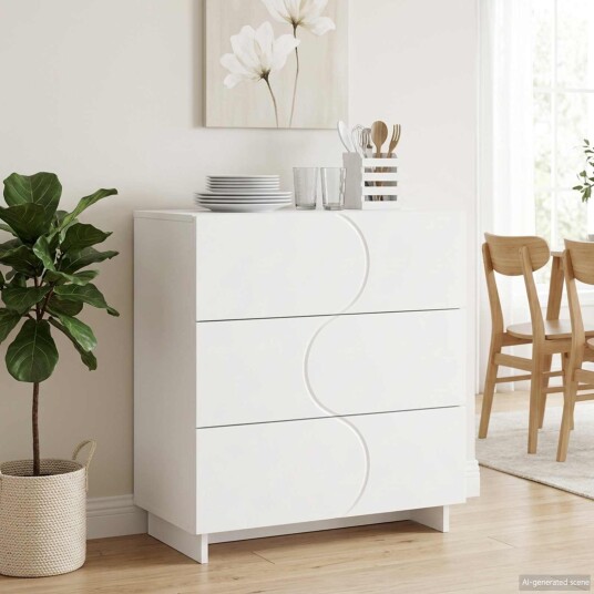 vidaXL Skjenk Hvit 70 x 38 x 75 cm Konstruert tre