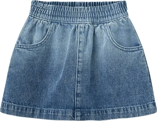 Copenhagen Colors Denim Skirt W. Block Spray   Blue   110