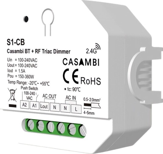 Ledlife LEDlife rWave innbyggingsdimmer Casambi RF push dim LED dimmer for innbygging Ledlife LEDlife rWave innbyggingsdimmer Casambi RF push dim LED dimmer for innbygging
