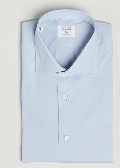 Mazzarelli Soft Cotton Popeline Shirt Light Blue Mazzarelli Soft Cotton Popeline Shirt Light Blue