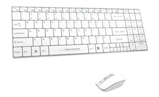 Esperanza WIRELESS SET 2.4GHZ USB LIBERTY WHITE - Tastatur & Mussett - Hvit