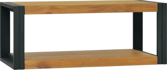 vidaXL Veggmontert baderomsskap 90x45x35 cm heltre teak