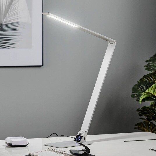 Fabas Luce LED skrivebordslampe Wasp dimbar Aluminium / grå / sink Arbeidsrom / kontor Aluminium Moderne Fabas Luce LED skrivebordslampe Wasp dimbar Aluminium / grå / sink Arbeidsrom / kontor Aluminium Moderne
