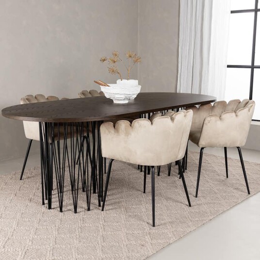 Furniture/Fashion Spisegruppe furniture/fashion Stone med 4 Limhamn Stoler GR23041