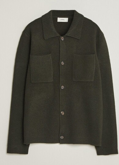 Les Deux Milano Knit Overshirt Rosin Green