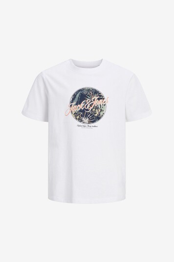 Jack & Jones Junior T skjorte jjHonolulu Shape Tee SS Crew Neck J Hvit