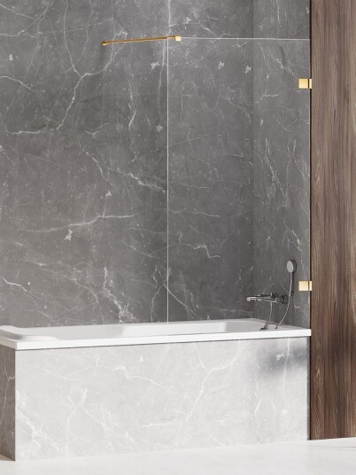 AVEXA LUX badekarvegg 6mm Fastvegg m/Vinkelrett beslag