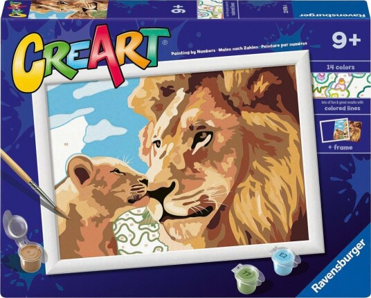 Ravensburger CreArt Mal etter nummer 9+ år Løve og unge