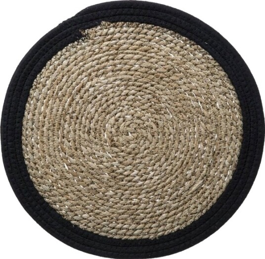 Morele Secret De Gourmet Bordbrikke I Tang Happy, Ø 38 Cm, Med Svart Kant