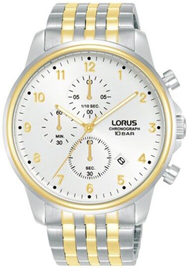 Lorus Herreklokke RM338JX9 Dress Hvit/Gulltonet stål Ø43 mm Lorus Herreklokke RM338JX9 Dress Hvit/Gulltonet stål Ø43 mm