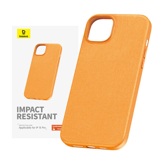 Baseus Mobildeksel til iPhone 15 Pro Max Fauxther Series Oransje Baseus Mobildeksel til iPhone 15 Pro Max Fauxther Series Oransje
