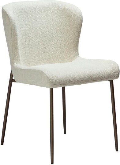 Glam Dan Form spisestuestoler bouclé hvit.