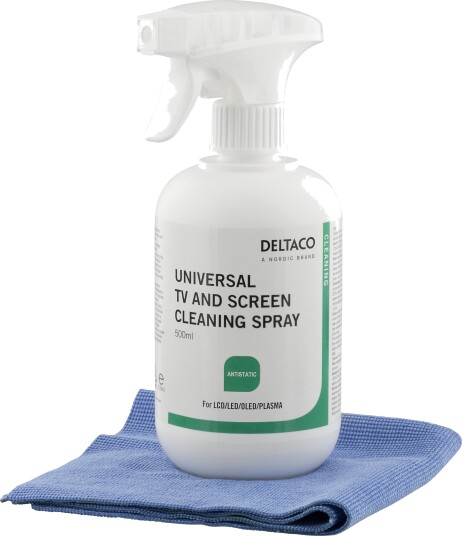 DELTACO Cleaning set: 500ml liquid for screens + microfiber in colour Box