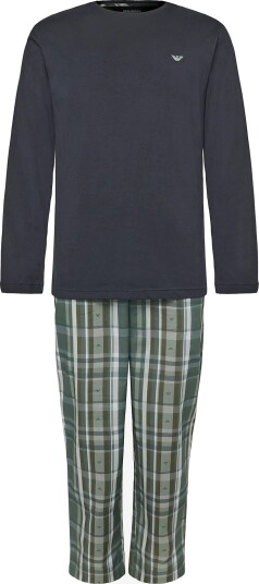 Emporio Armani Nightwear Pyjama BLK/CHECK EAGLE LEAF L