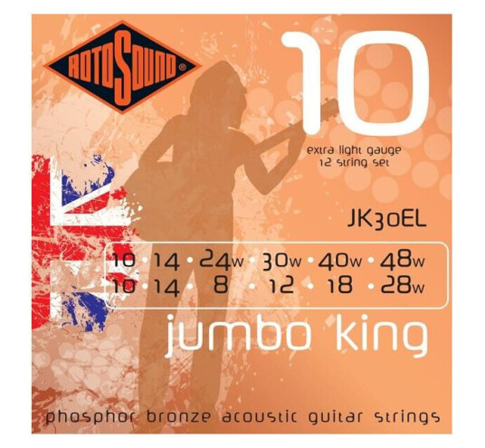 Rotosound Jk-30el 12.Str.Ph.Bronze. (010-048) 12 Strenger Rotosound Jk-30el 12.Str.Ph.Bronze. (010-048) 12 Strenger