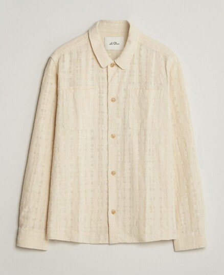 Les Deux Textured Slub Overshirt Ivory Les Deux Textured Slub Overshirt Ivory