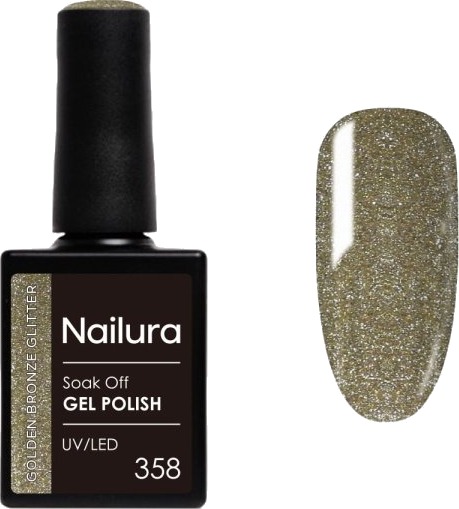 Nailura Gelpolish 358 – Golden Bronze Glitter – 10 ml