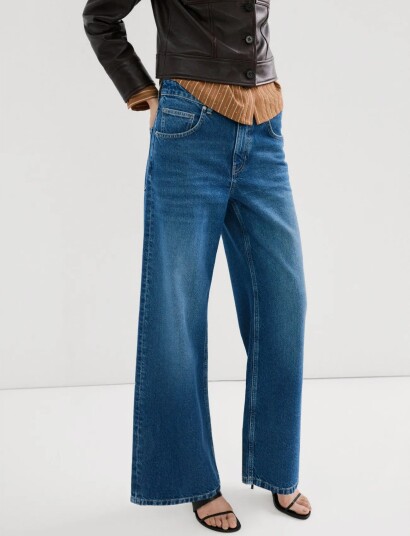 Mango Mid Rise Straight Jeans Blue 38 Mango Mid Rise Straight Jeans Blue 38