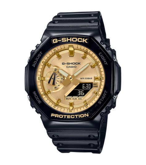 Casio Herreklokke GA 2100GB 1AER G shock Gullfarget/Resinplast Ø45.4